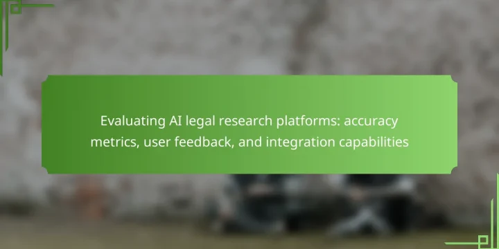 Evaluating AI legal research platforms: accuracy metrics, user feedback, and integration capabilities