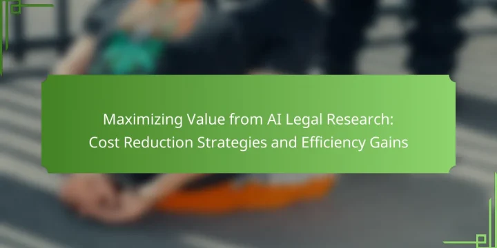 Maximizing Value from AI Legal Research: Cost Reduction Strategies and Efficiency Gains