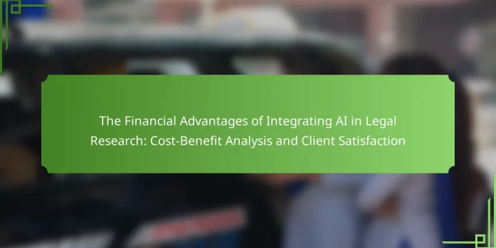 The Financial Advantages of Integrating AI in Legal Research: Cost-Benefit Analysis and Client Satisfaction