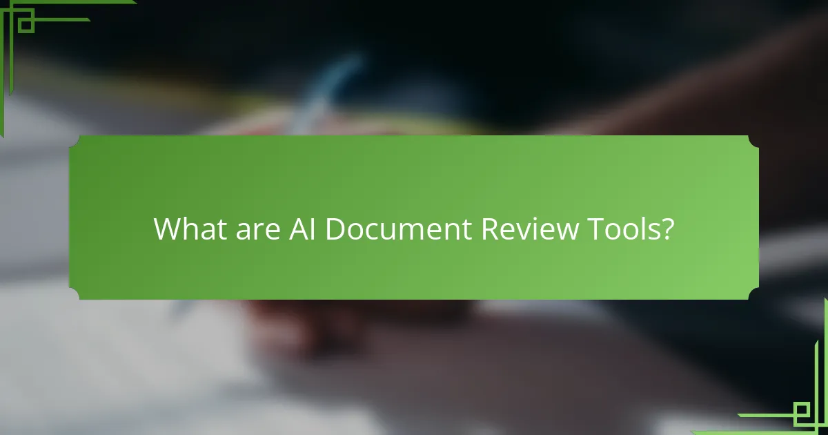 What are AI Document Review Tools?