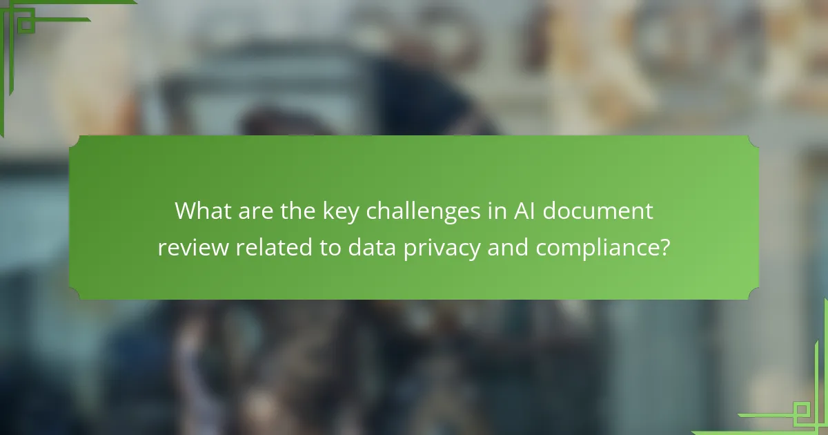 What are the key challenges in AI document review related to data privacy and compliance?