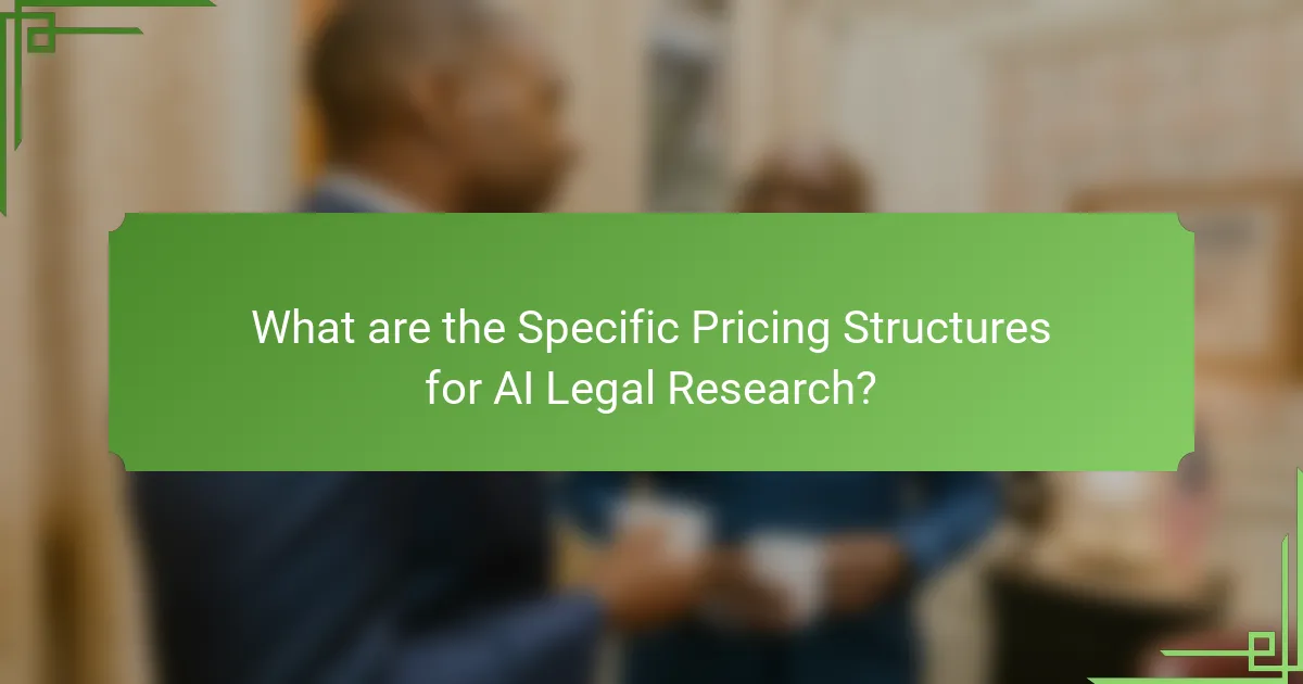 What are the Specific Pricing Structures for AI Legal Research?