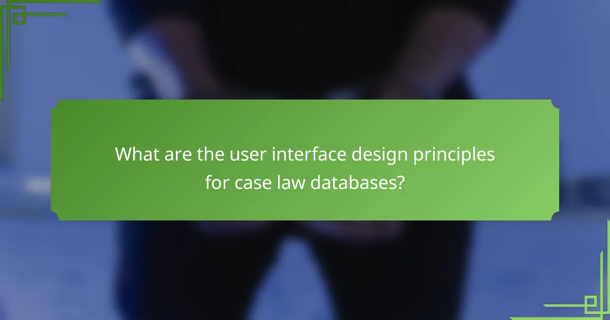 What are the user interface design principles for case law databases?