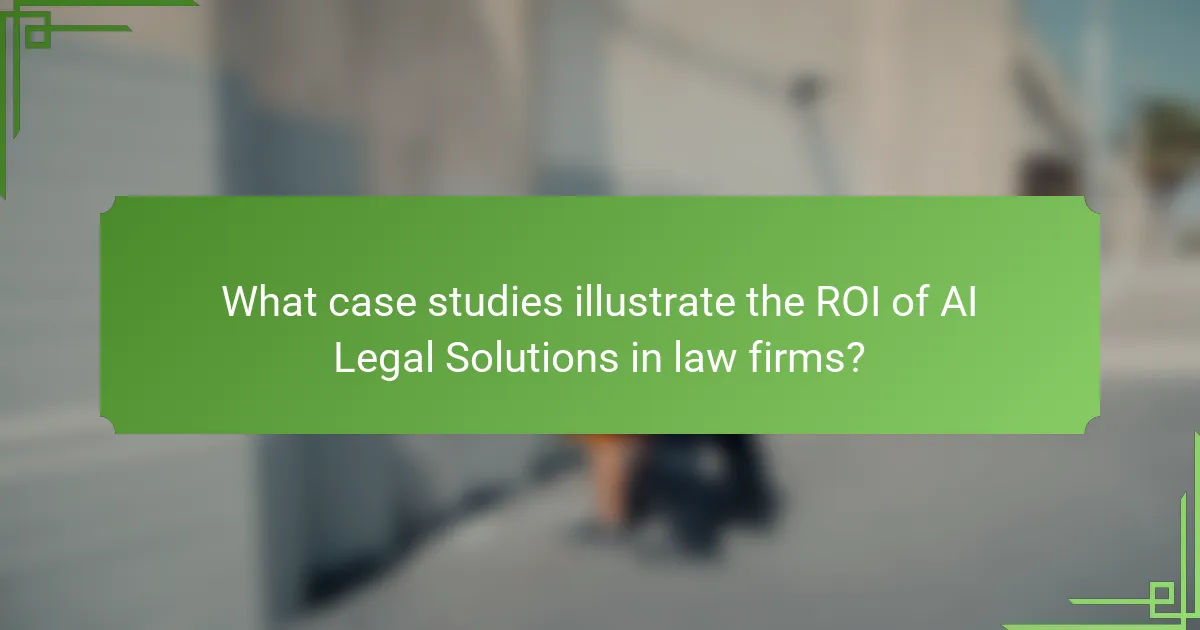 What case studies illustrate the ROI of AI Legal Solutions in law firms?