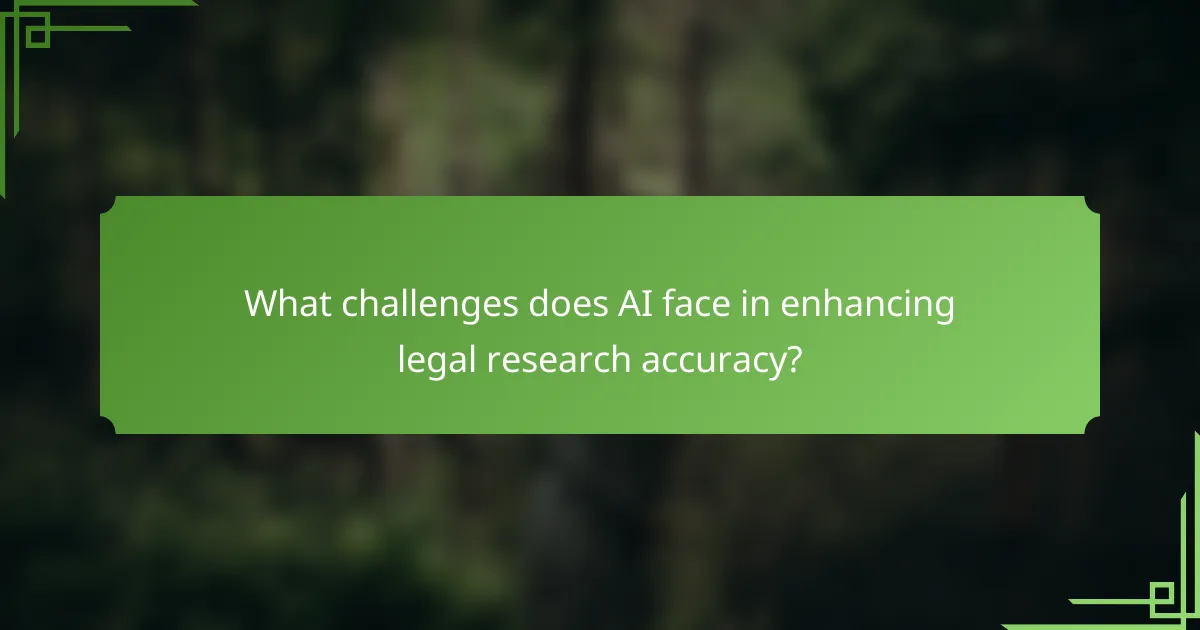 What challenges does AI face in enhancing legal research accuracy?