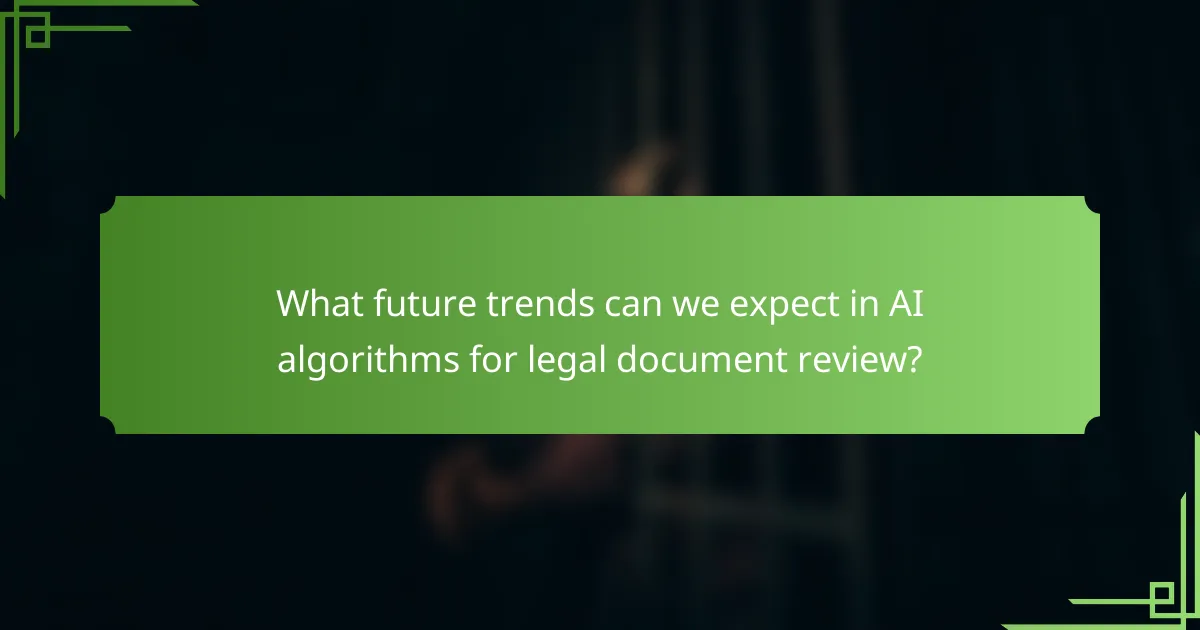 What future trends can we expect in AI algorithms for legal document review?