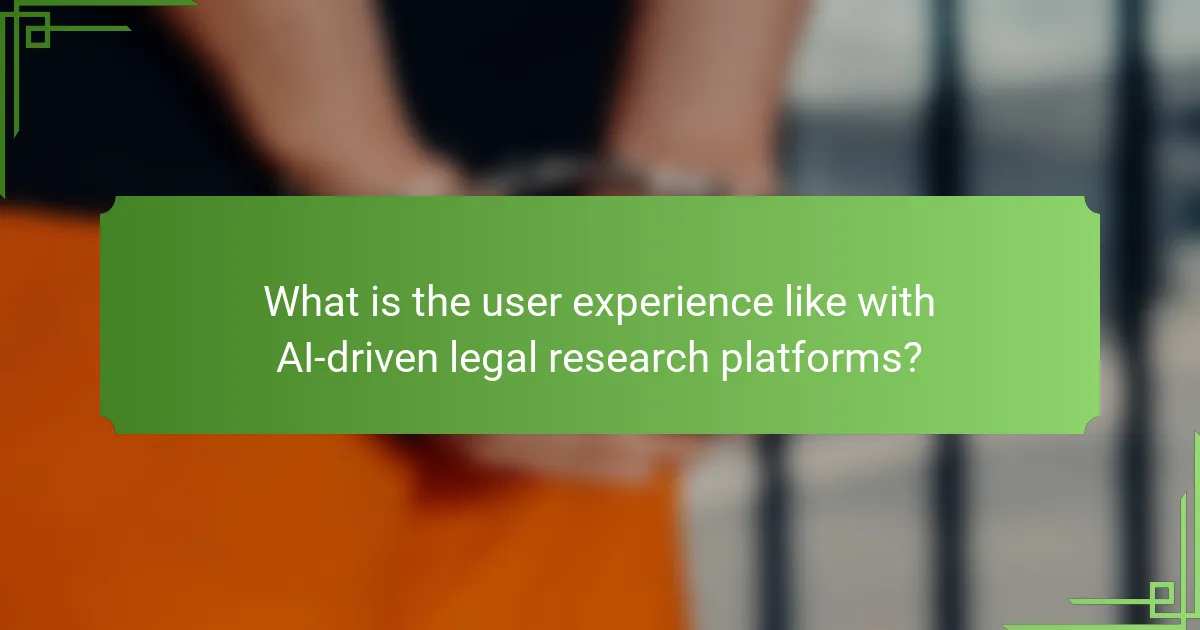What is the user experience like with AI-driven legal research platforms?