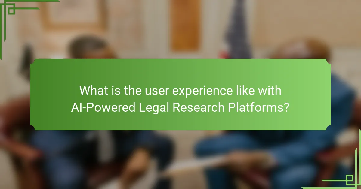 What is the user experience like with AI-Powered Legal Research Platforms?